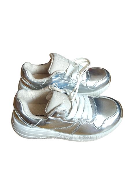 Дитячі кросівки для дівчинки Zara Розмір 29 18см срібні