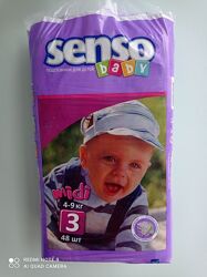 Подгузники детские одноразовые Senso Baby размер 3 на вес 4-9 кг. 48 штук