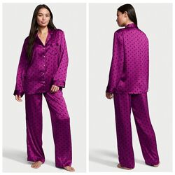 Victoria&acutes Secret сатиновая пижама, комплект для сна Satin Long Pajama