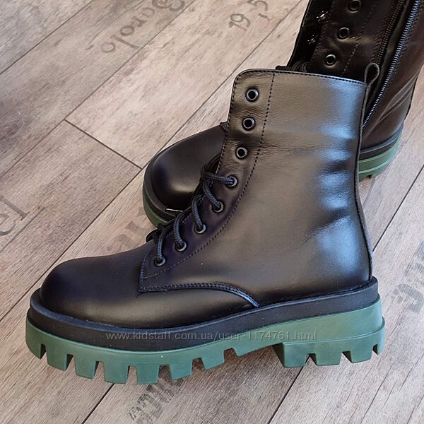Кожанные зимние ботинки