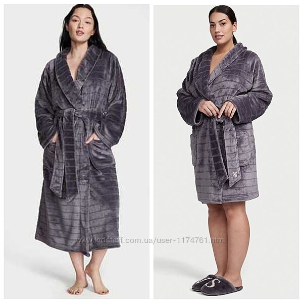 Victoria&acutes Secret длинный халат Plush Striped Long Robe