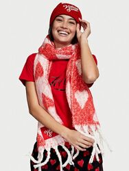 Victoria&acutes Secret шапка Colorblock Beanie теплый шарф Cozy Plaid Scarf