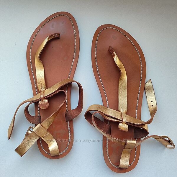 Сандалии босоножки zara зара flat leather sandals zara Испания