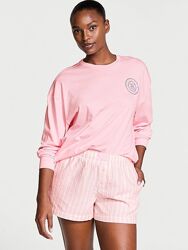 Victoria&acutes Secret пижама Flannel Long-Sleeve Short Tee-Jama Set