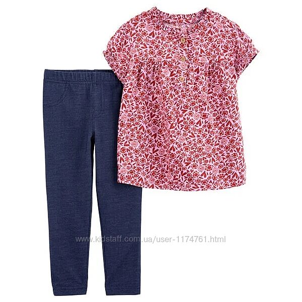 Картерс Carter´s комплект Baby 2-Piece Floral Shirt & Jegging Set