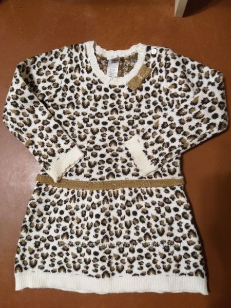 Теплое леопардовое платьице Healthtex  5Т в идеале 
