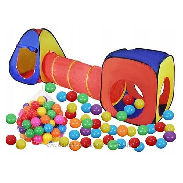 Намет igloo ігровий двійний з тунелем та кульками