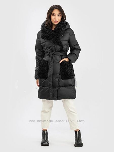 Зимова куртка Clasna з хутром каракуля XL 