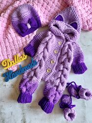 Вязаний комбінезон Котик