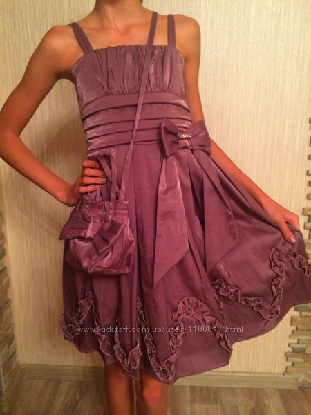 Новое нарядное детское платье, рост 128 - 145 см, цвет фуксия