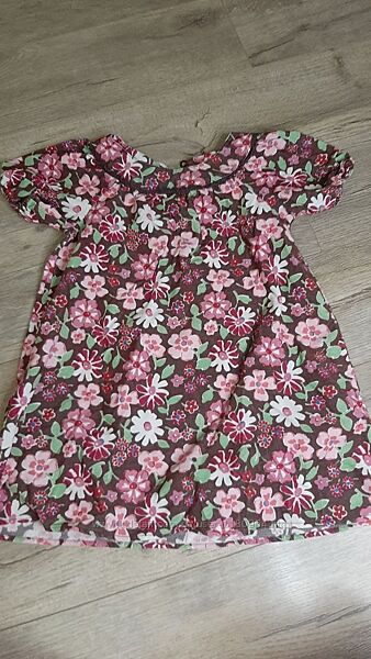 Сукня для дівчинки коричнева тоненька мікровільветова в квіточку Oshkosh