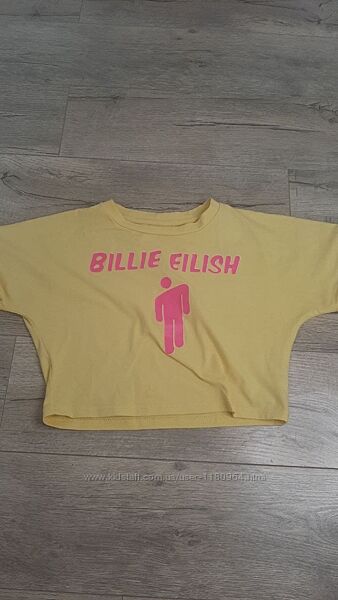Дитяча футболка/топ коротка для дівчинки 9-11 р з принтом Billie Eilish