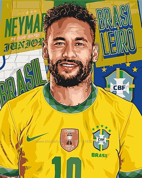 Картини за номерами, різні. Футболісти Мессі, Неймар, Мбаппе, Рональду