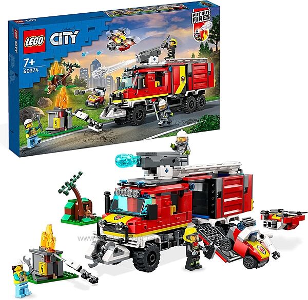 Конструктор 60374 LEGO City Пожарная машина сити лего вездеход авто