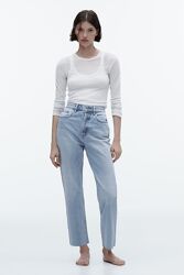 Прямые джинсы с высокой посадкой от Zara, 36, 42р, оригинал 