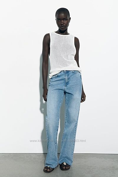 Прямые джинсы с высокой посадкой от Zara, 34, 36р, оригинал 