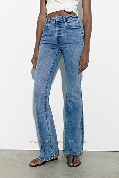 Расклешенные джинсы с высокой посадкой Zara, 36, 44р, оригинал
