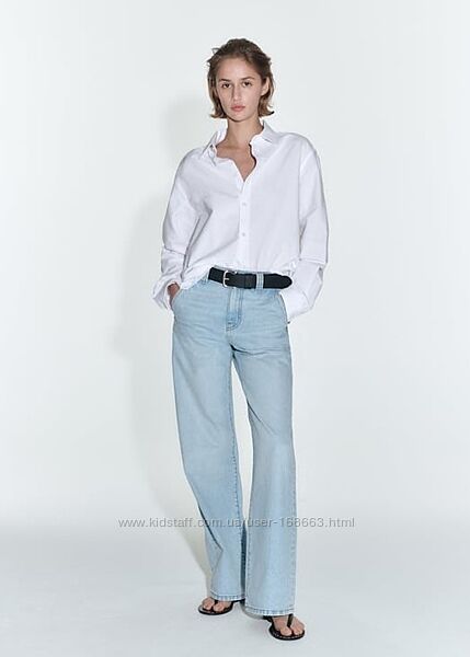 Широкие длинные джинсы с высокой посадкой Zara, 36р, оригинал