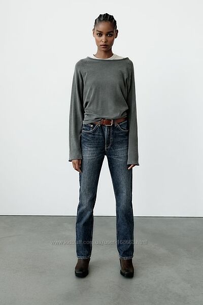 Прямые джинсы с высокой посадкой Zara, 34р, оригинал