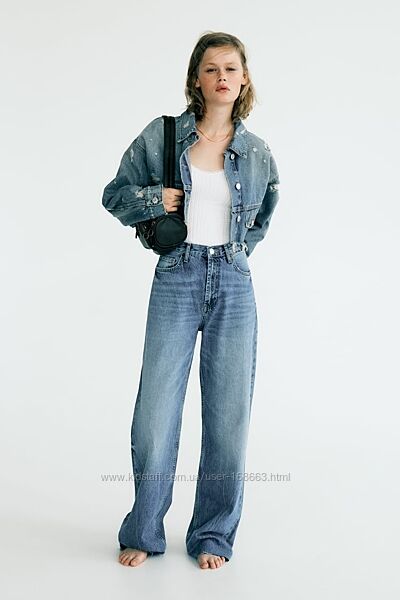 Широкие длинные джинсы от Zara 40, 42р, оригинал
