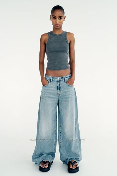 Широкие джинсы Wide leg от Zara, 32р, оригинал