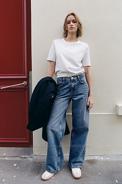 Широкие длинные джинсы wide leg от Zara 42р, оригинал