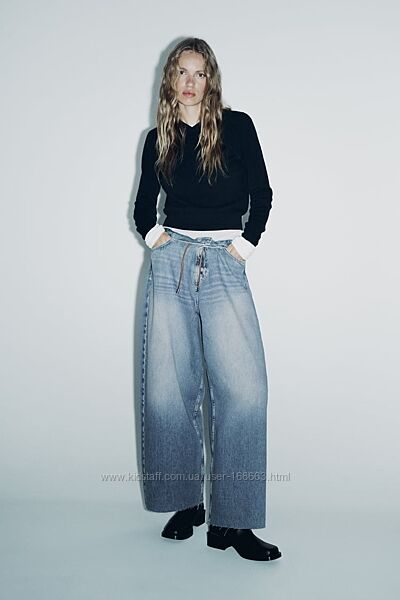 Широкие свободные джинсы от Zara 36, 42р, оригинал