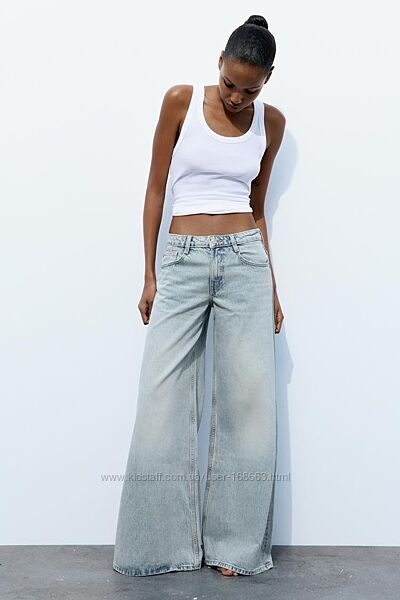 Широкие длинные джинсы от Zara 32р, оригинал