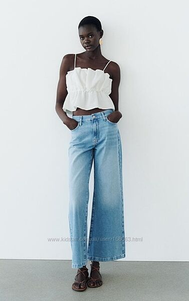 Широкие джинсы wide leg Zara, 44р, оригинал