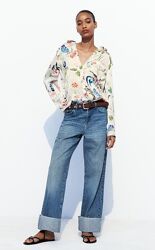 Широкие джинсы с высокой посадкой от Zara, 34р, оригинал