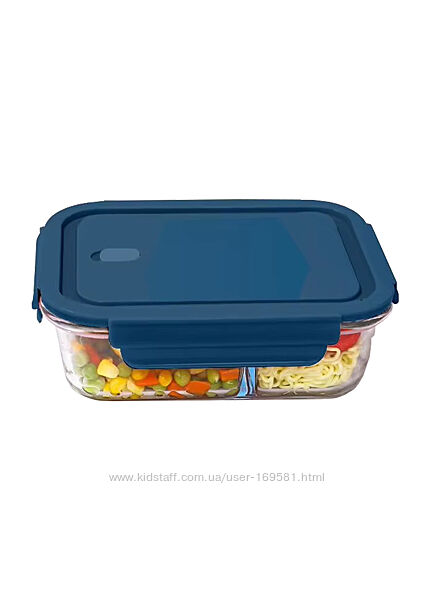 Ланч-бокс скляний на дві секції з кришкою Yolco Glass Lock 20213 1040 мл