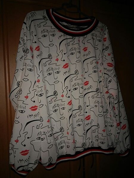 новая блузка лонгслив реглан спортшик оверсайз Италия