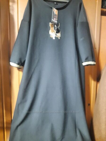 Новое Оверсайз черное   платье  макси трикотаж демисезон