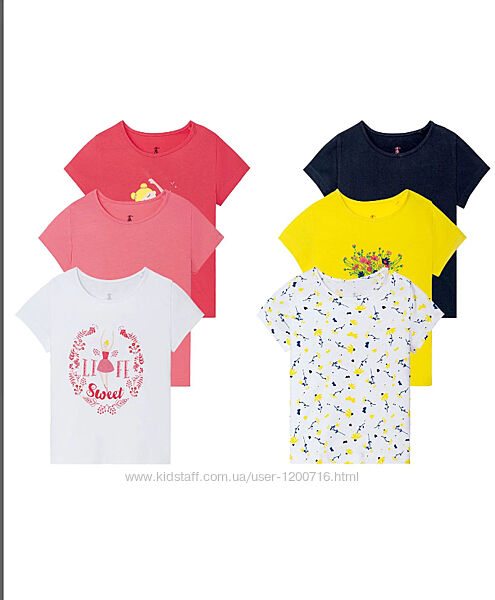 Комплект новых футболок lupilu девочка цена за 3 шт.
