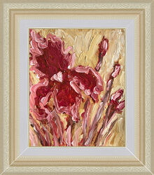 Картина Ирисы цветы в раме живопись масло холст 
