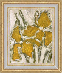 Картина Ирисы цветы в рамке масло холст живопись