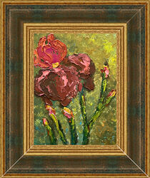 Картина Ирис в раме Оригинальная картина с цветами Живопись маслом 