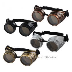  Очки ретро Gothic Glasses, кибер гогглы, стимпанк, миньоны 2 цвета