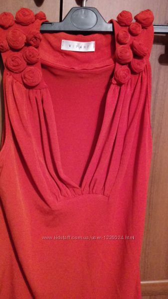 Блузка нарядная с розочками терракотовая VIPART евро 42 наш 48