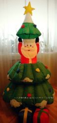 Надувная елка с подарками и Дедом Морозом внутри - 150 см
