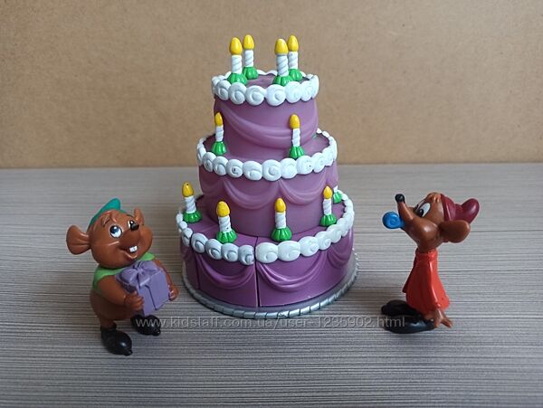 Фігурки мишей і торт з мультфільма про Попелюшку, Disney