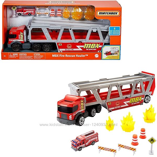 Игровой набор Matchbox Fire Rescue Hauler пожарный автомобиль - эвакуатор с