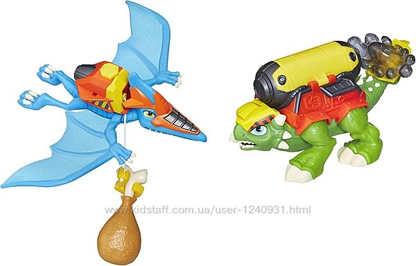 Набор динозавров, анкилозавр и птеродактиль, строительная бригада Chomp Squ