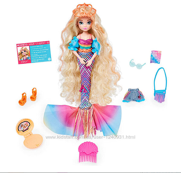 Кукла-русалка Finly Deluxe и аксессуары со съемным хвостом Mermaid High