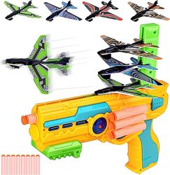 Бластер с 8 планерами Airplane Toy Bubble Catapult Plane