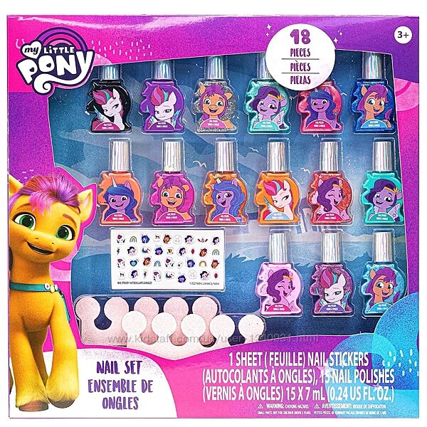 Набір лаків для нігтів на водній основі Townley Girl My Little Pony для дів