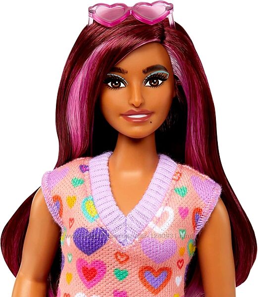 Лялька Barbie Fashionistas  207 із сукнею-светром із принтом сердечка