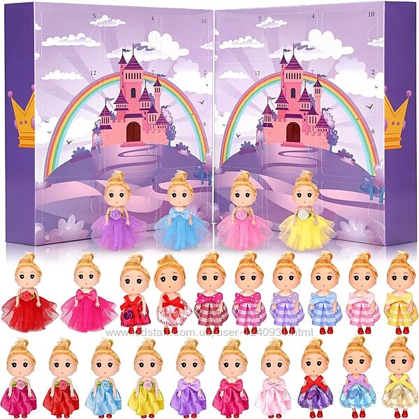 Адвент-календар принцеси - ляльки-сюрпризи для дівчаток