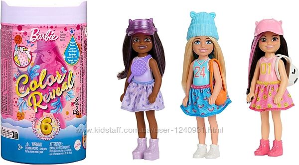 Маленька лялька Челсі, Barbie Color Reveal, з 6 сюрпризами