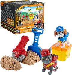 Набір щенячий патруль фігурки Rubble & Crew, Charger & Wheeler, з піском Ki